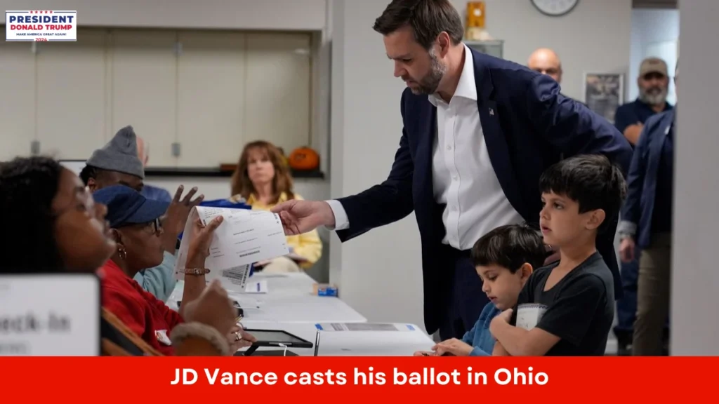 D Vance casts his ballot in Ohio